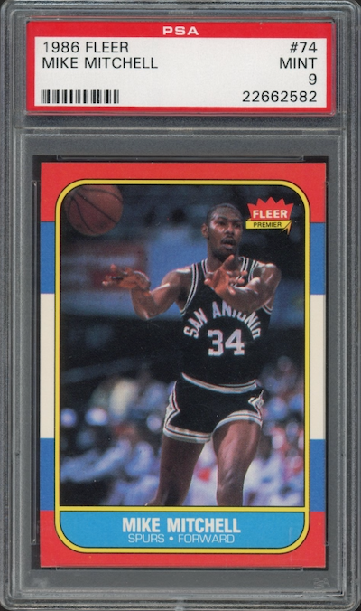 1986 Fleer #74 Mike Mitchell PSA 9