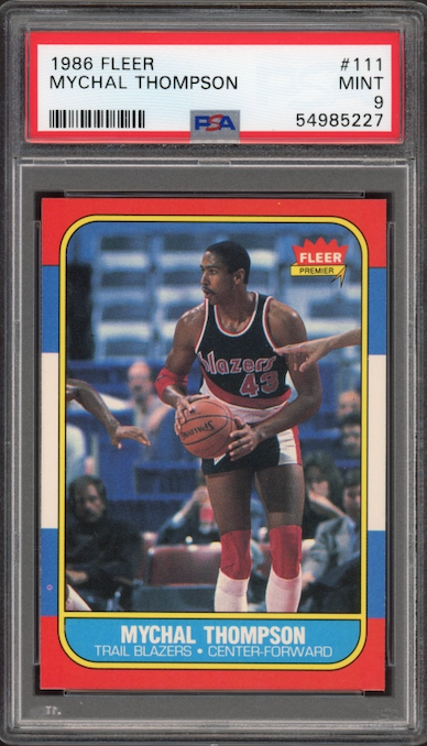 1986 Fleer #111 Mychal Thompson PSA 9