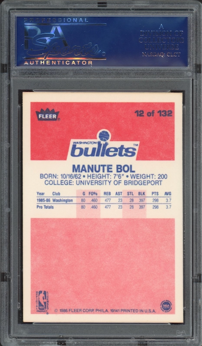 1986 Fleer #12 Manute Bol PSA 9