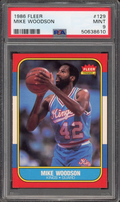 1986 Fleer #129 Mike Woodson PSA 9