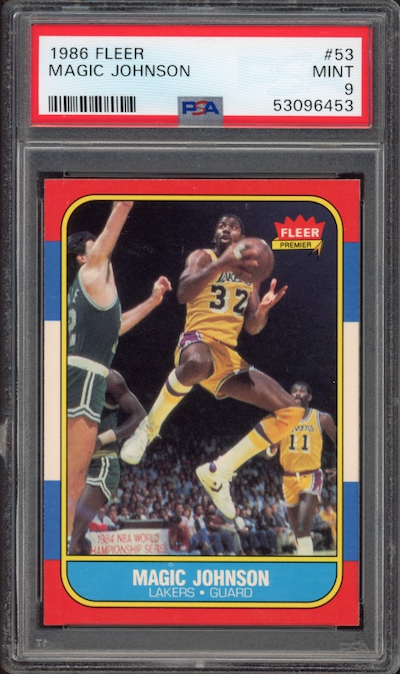 1986 Fleer #53 Magic Johnson PSA 9