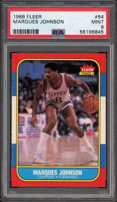 1986 Fleer #54 Marques Johnson PSA 9