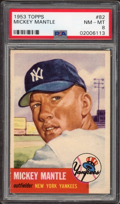 1953 Topps #82 Mickey Mantle PSA NM-MT 8