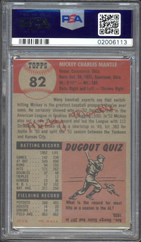1953 Topps #82 Mickey Mantle PSA NM-MT 8