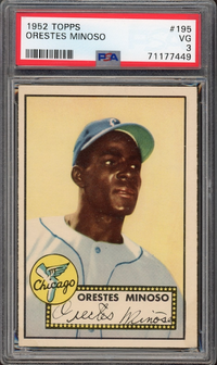 1952 Topps #195 Orestes Minoso ROOKIE PSA VG 3