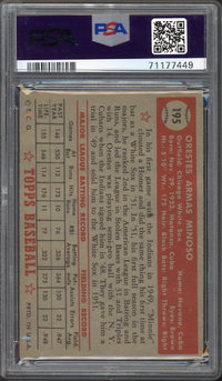 1952 Topps #195 Orestes Minoso ROOKIE PSA VG 3
