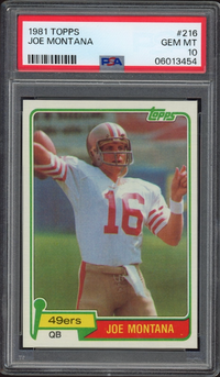 1981 Topps #216 Joe Montana PSA 10