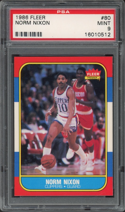1986 Fleer #80 Norm Nixon PSA 9