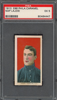 1910 E96 Philadelphia Caramel Nap Lajoie PSA EX 5