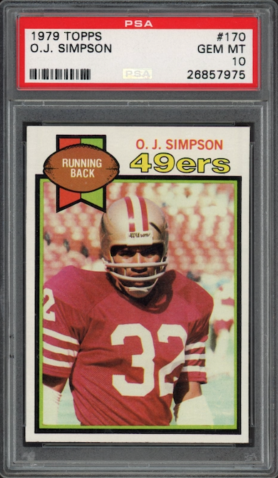 1979 Topps #170 O.J. Simpson PSA GEM MINT 10