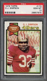 1979 Topps #170 O.J. Simpson PSA GEM MINT 10