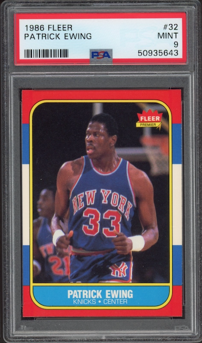 1986 Fleer #32 Patrick Ewing PSA 9