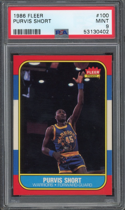 1986 Fleer #100 Purvis Short PSA 9