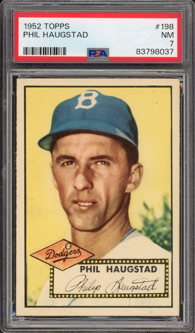 1952 Topps #198 Phil Haugstad PSA NM 7