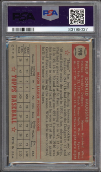 1952 Topps #198 Phil Haugstad PSA NM 7