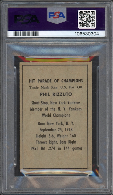 1952 Berk Ross Phil Rizutto PSA NM-MT 8