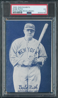 1926-1929 Exhibits Babe Ruth Postcard Back - (Pose) PSA EX 5