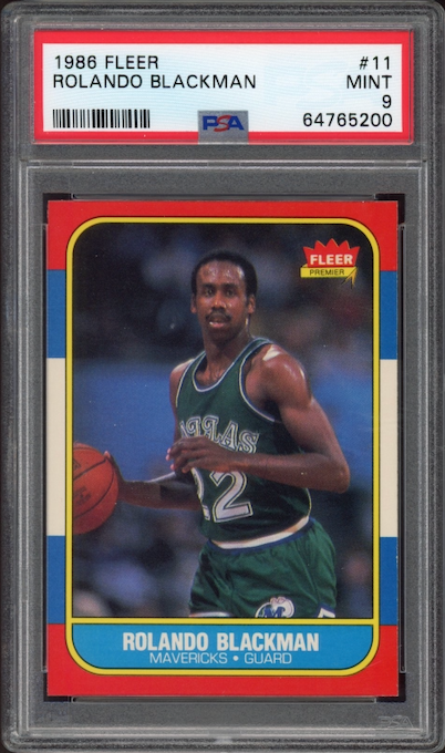 1986 Fleer #11 Rolando Blackman PSA 9
