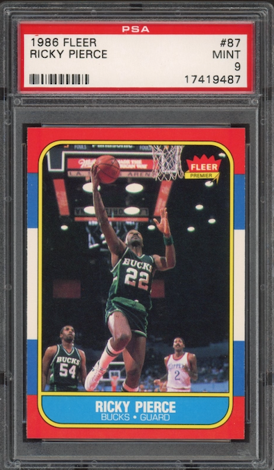1986 Fleer #87 Ricky Pierce PSA 9