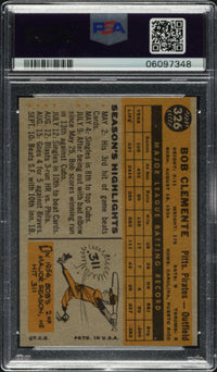 1960 Topps #326 Bob (Roberto) Clemente PSA MINT 9