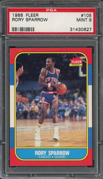 1986 Fleer #105 Rory Sparrow PSA 9
