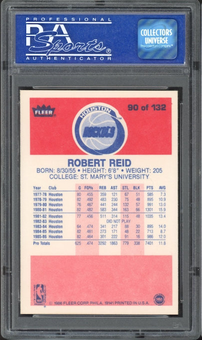 1986 Fleer #90 Robert Reid PSA 9
