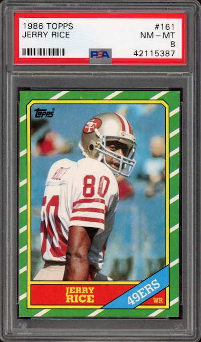 1986 Topps #161 Jerry Rice ROOKIE PSA NM-MT 8