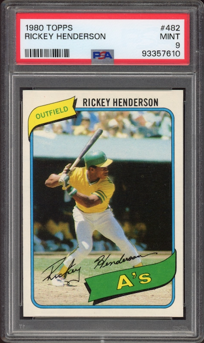 1980 Topps #482 Rickey Henderson ROOKIE PSA MINT 9