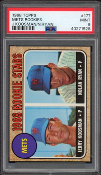 1968 Topps #177 Mets Rookies Nolan Ryan ROOKIE PSA Mint 9