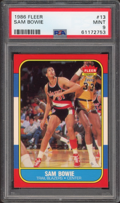 1986 Fleer #13 Sam Bowie PSA 9