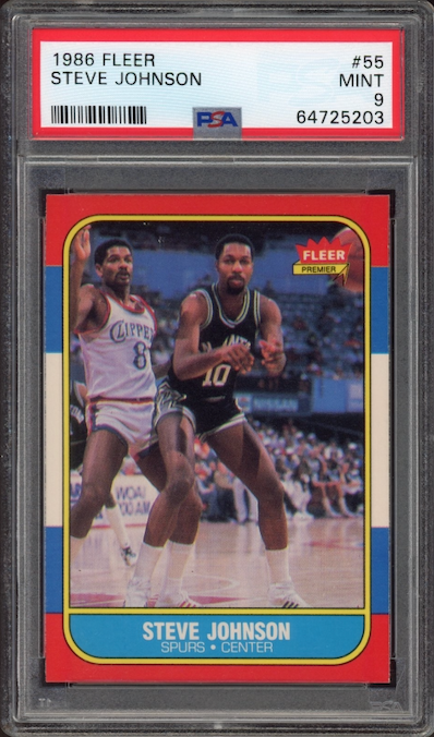 1986 Fleer #55 Steve Johnson PSA 9