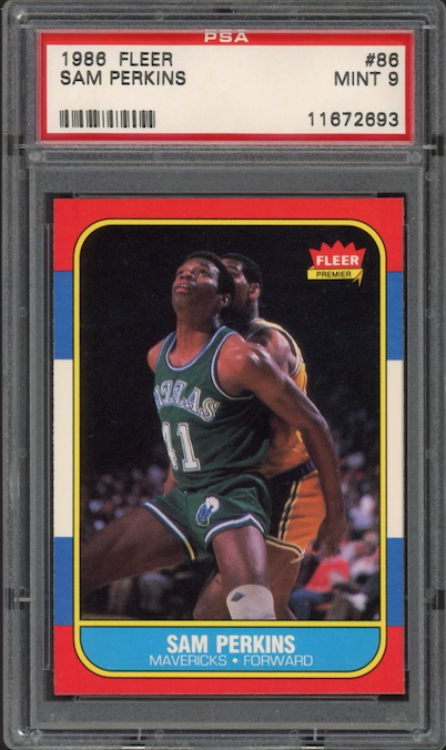 1986 Fleer #86 Sam Perkins PSA 9