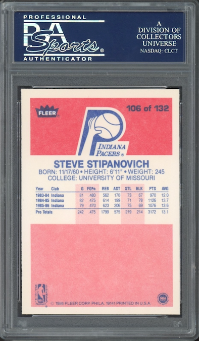1986 Fleer #106 Steve Stipanovich PSA 9
