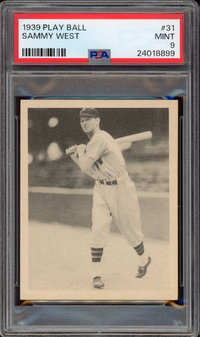 1939 Play Ball #31 Sammy West PSA MINT 9