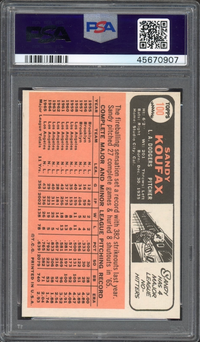1966 Topps #100 Sandy Koufax PSA MINT 9