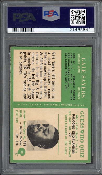 1966 Philadelphia #38 Gale Sayers ROOKIE PSA NM-MT+ 8.5