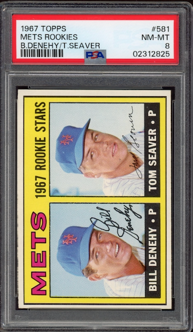 1967 Topps #581 Mets Rookies Tom Seaver ROOKIE PSA NM-MT 8