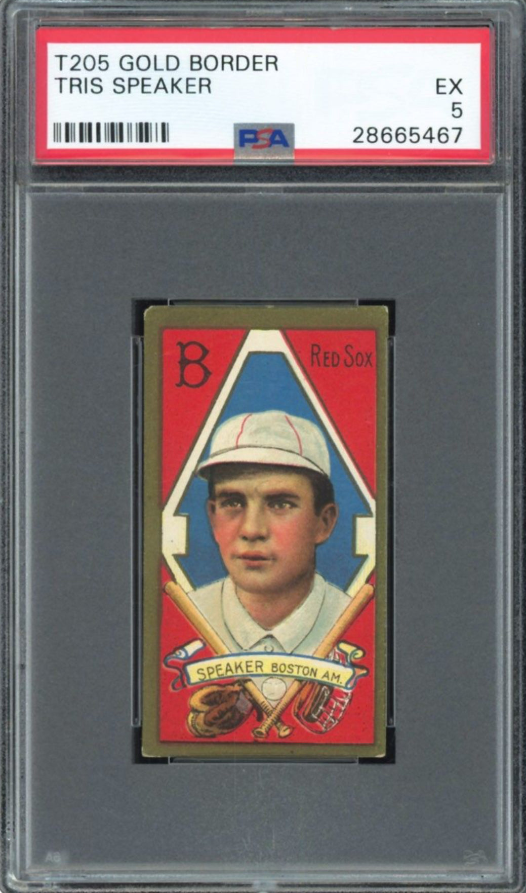 1911 T205 Gold Border Tris Speaker PSA 5