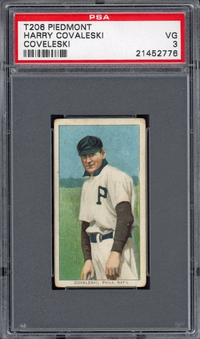 1909-11 T206 Piedmont 150 Harry Covaleski, Coveleski PSA VG 3