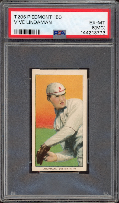 1909-11 T206 Piedmont 150 Vive Lindaman PSA EX-MT 6 MC