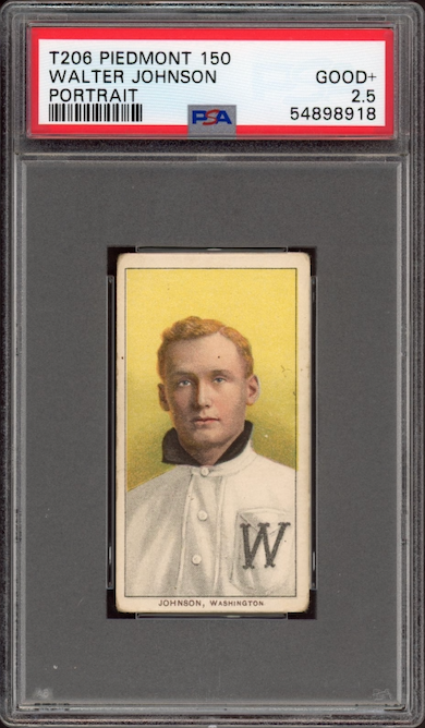 1909-11 T206 Piedmont 150 Walter Johnson Portrait PSA GOOD+ 2.5