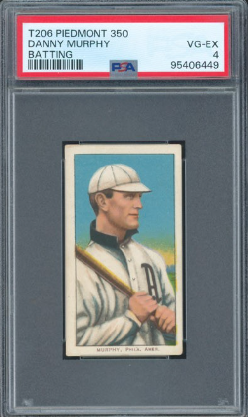 1909-11 T206 Piedmont 350 Batting Danny Murphy PSA 4