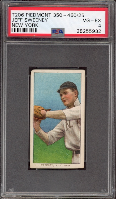 1909-11 T206 Piedmont 350 - 460/25 Jeff Sweeney - New York PSA VG-EX 4
