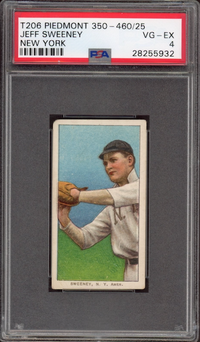 1909-11 T206 Piedmont 350 - 460/25 Jeff Sweeney - New York PSA VG-EX 4