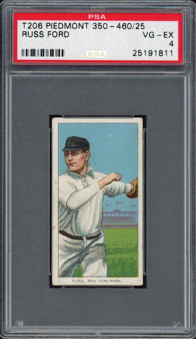1909-11 T206 Piedmont 350 - 460/25 Russ Ford PSA VG-EX 4