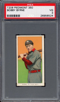 1909-11 T206 Piedmont 350 Bobby Byrne PSA VG 3