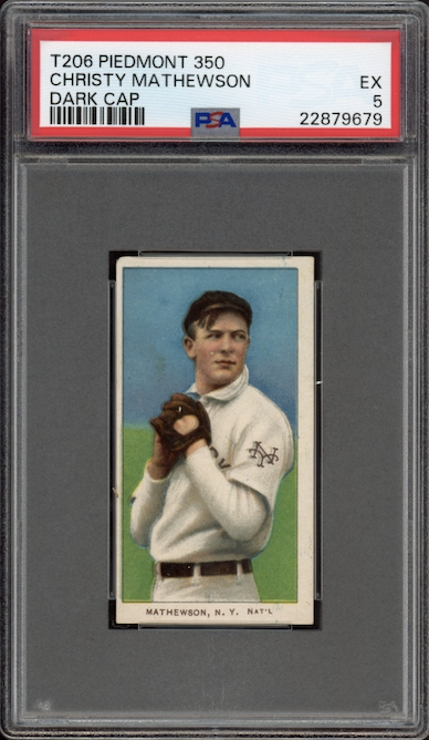 1909-11 T206 Piedmont 350 Christy Mathewson Dark Cap PSA EX 5