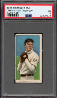 1909-11 T206 Piedmont 350 Christy Mathewson Dark Cap PSA EX 5