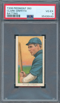 1909-11 T206 Piedmont 350 Clark Griffith Batting PSA 4