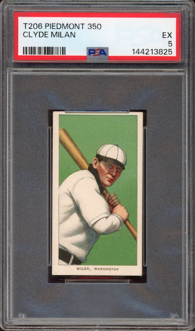 1909-11 T206 Piedmont 350 Clyde Milan PSA EX 5